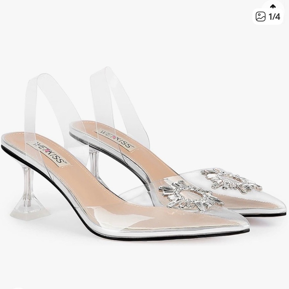 Elegant Clear Slingback Heels